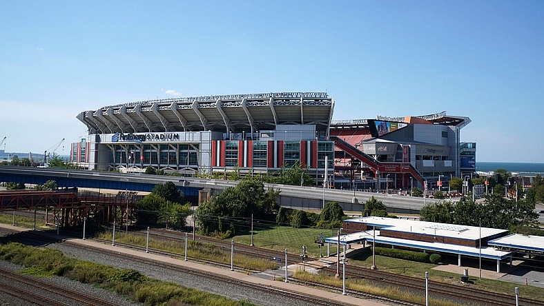 Sep 22, 2019; Cleveland, OH, USA; General overall view of  FirstEnergy Stadium before an NFL game between the Los Angeles Rams and the Cleveland Browns. Mandatory Credit: Kirby Lee-USA TODAY Sports