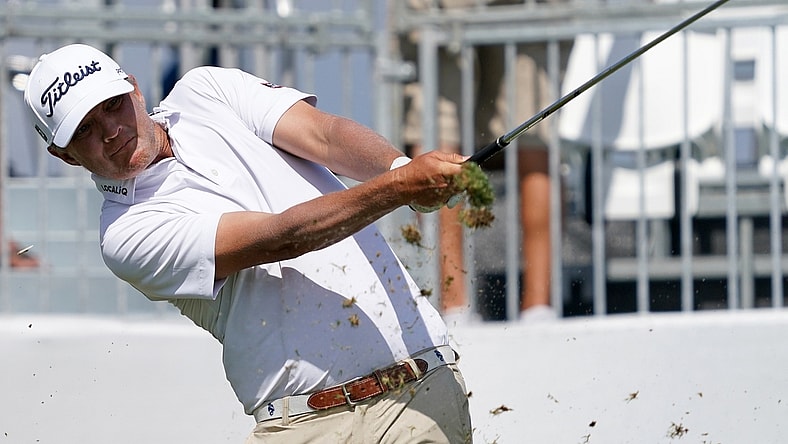 Mar 18, 2021; Palm Beach Gardens, Florida, USA; Matt Jones tees off on the 17th hole during the first round of The Honda Classic golf tournament at PGA National (Champion). Mandatory Credit: Jasen Vinlove-USA TODAY Sports