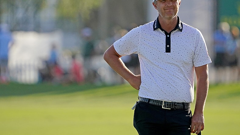 Mar 20, 2021; Palm Beach Gardens, Florida, USA; Matt Jones stands on the 18th green during the third round of The Honda Classic golf tournament. Mandatory Credit: Jasen Vinlove-USA TODAY Sports
