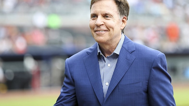 Jun 22, 2018; Atlanta, GA, USA; Sportscaster Bob Costas on the field before a game between the Atlanta Braves and Baltimore Orioles at SunTrust Park. Mandatory Credit: Brett Davis-USA TODAY Sports