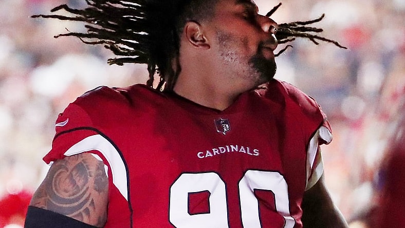 Arizona Cardinals defensive tackle Robert Nkemdiche (90) is introduced before playing against the Chicago Bears at State Farm Stadium in Glendale, Ariz. September 23, 2018.

Bears Vs Cardinals