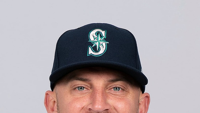 Mar 1, 2021; Peoria, AZ, USA; Seattle Mariners  Kyle Seager #15 poses during media day at the Peoria Sports Complex. Mandatory Credit: MLB photos via USA TODAY Sports