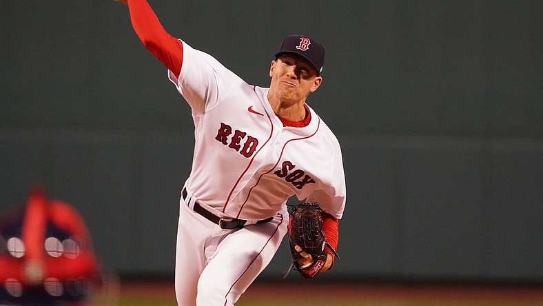 Apr 5, 2021; Boston, Massachusetts, USA; Boston Red Sox starting pitcher Nick Pivetta (37) throws a pitch against the Tampa Bay Rays in the first inning at Fenway Park. Mandatory Credit: David Butler II-USA TODAY Sports