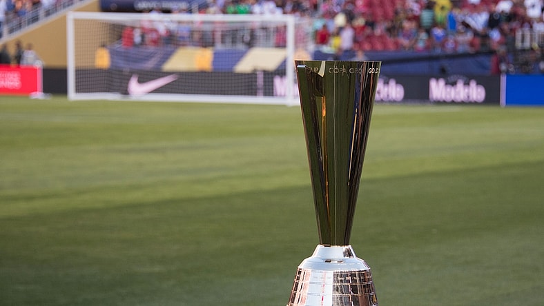 July 26, 2017; Santa Clara, CA, USA; General view of the trophy before the finals of the CONCACAF Gold Cup between Jamaica and the United States at Levi's Stadium. The United States defeated Jamaica 2-1. Mandatory Credit: Kyle Terada-USA TODAY Sports