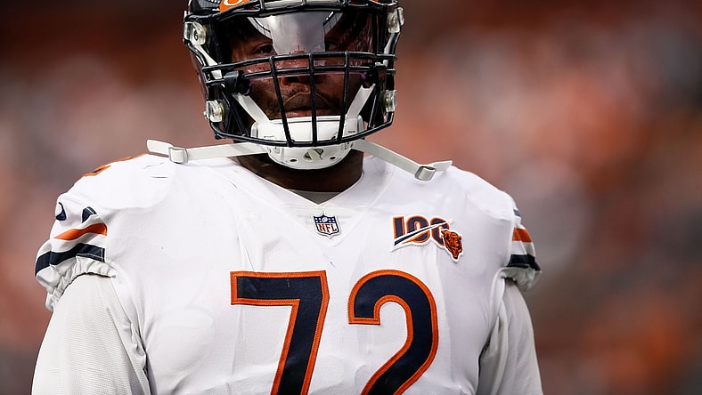 Sep 15, 2019; Denver, CO, USA; Chicago Bears offensive tackle Charles Leno Jr. (72) in the second quarter against the Denver Broncos at Empower Field at Mile High. Mandatory Credit: Isaiah J. Downing-USA TODAY Sports