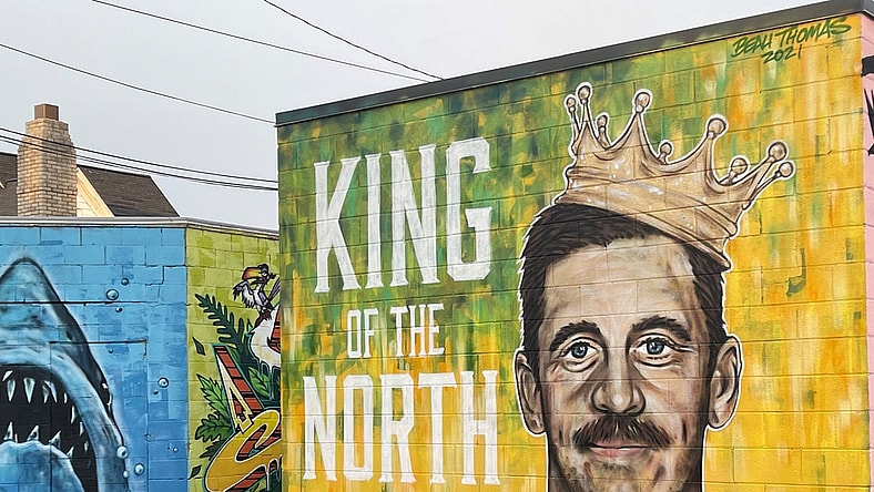 A new mural of Green Bay Packers quarterback Aaron Rodgers by artist Beau Thomas can be found in the alley in the 300 block of South Broadway in Green Bay.Rodgersmural