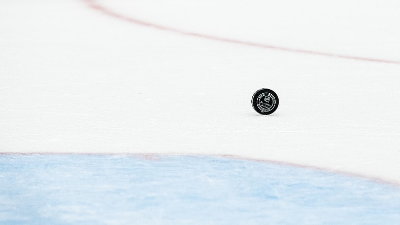 Nov 10, 2018; Tampa, FL, USA; General view of the hockey puck rolling down the ice during the first period between the Ottawa Senators and Tampa Bay Lightning at Amalie Arena. Mandatory Credit: Douglas DeFelice-USA TODAY Sports
