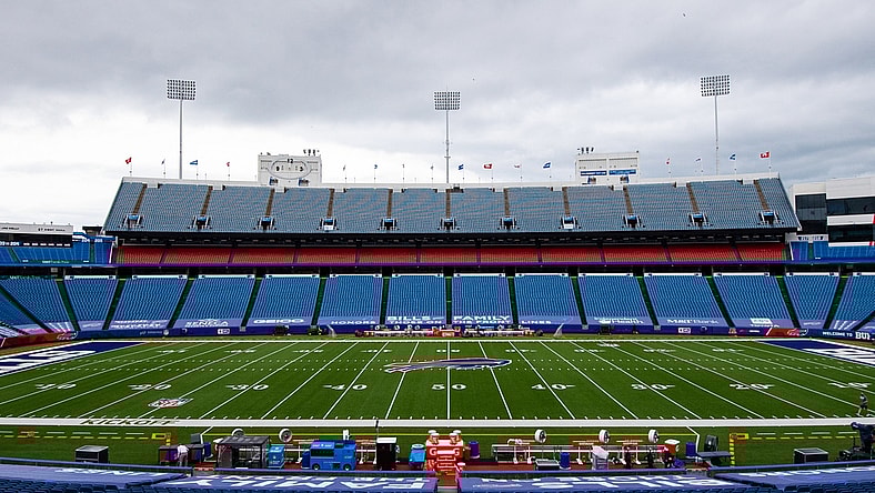 Sep 13, 2020; Orchard Park, New York, USA; General view of Bills Stadium prior to the game between the New York Jets and the Buffalo Bills. Mandatory Credit: Rich Barnes-USA TODAY Sports