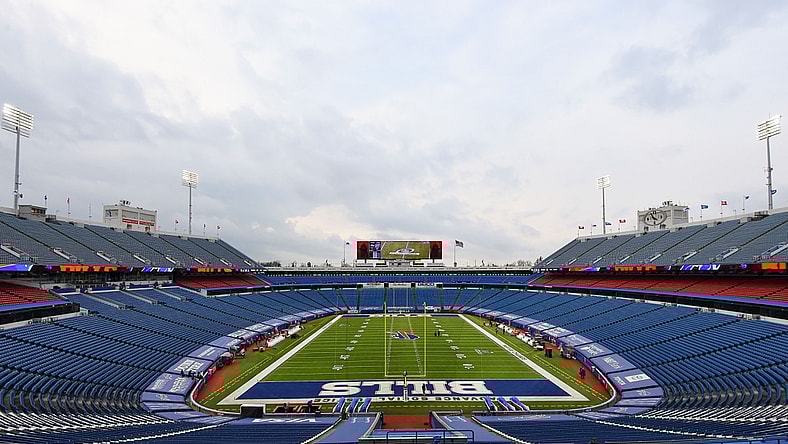 Jan 16, 2021; Orchard Park, New York, USA; General view of Bills Stadium prior to an AFC Divisional Round game between the Baltimore Ravens and the Buffalo Bills. Mandatory Credit: Rich Barnes-USA TODAY Sports
