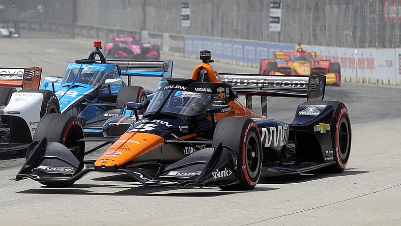 Pato O'Ward driving the Arrow McLaren SP Chevrolet wins the NTT INDYCAR Series Race 2 of the Chevrolet Detroit Grand Prix Sunday, June 13, 2021, on Belle Isle in Detroit .

Grand Prix