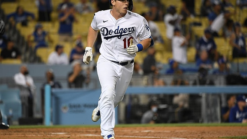 Jun 14, 2021; Los Angeles, California, USA; Los Angeles Dodgers catcher Will Smith (16) rounds the bases after hitting a two-run home run during the fourth inning against the Philadelphia Phillies at Dodger Stadium. Mandatory Credit: Richard Mackson-USA TODAY Sports