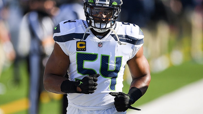Nov 8, 2020; Orchard Park, New York, USA; Seattle Seahawks middle linebacker Bobby Wagner (54) jogs on the field prior to the game against the Buffalo Bills at Bills Stadium. Mandatory Credit: Rich Barnes-USA TODAY Sports