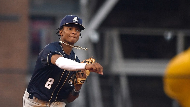 San Antonio Missions' CJ Abrams prepares to throw to first base at the game against the Hooks, Tuesday, May 4, 2021, at Whataburger Field. Missions won, 8-3.