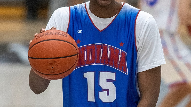 Jalen Washington of the juniors, at Brownsburg High School on Wednesday, June 9, 2021, during junior vs. senior all-stars exhibition action.

Junior Vs Senior All Stars Face Off