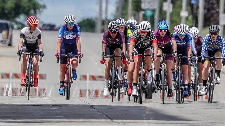 Racers from the Category 2/3 race ride in a pack during the Tour of America's Dairyland, Monday, June 21, 2021, in Manitowoc, Wis.

Man 062121 Tour Of Americas Dairyland Gck 006