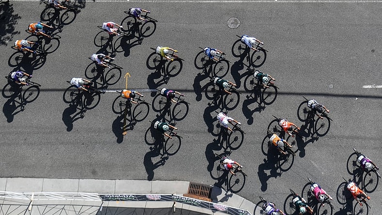 General view of cyclists at USA Cycling Pro Road National Championship on Sunday, June 20, 2021.