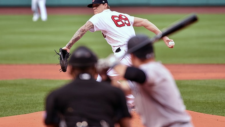 Jul 22, 2021; Boston, Massachusetts, USA;  Boston Red Sox starting pitcher Tanner Houck (89) pitches during the first inning against the New York Yankees at Fenway Park. Mandatory Credit: Bob DeChiara-USA TODAY Sports