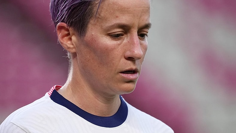 Jul 27, 2021; Ibaraki, Japan; USA player Megan Rapinoe (15) is seen during the second half against Australia during the Tokyo 2020 Olympic Summer Games at Ibaraki Kashima Stadium. Mandatory Credit: Jack Gruber-USA TODAY Sports