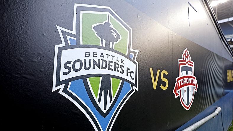 November 10, 2019; Seattle, WA, USA; A view of the team logo before the MLS Cup between the Seattle Sounders and the Toronto FC at CenturyLink Field. Mandatory Credit: Soobum Im-USA TODAY Sports