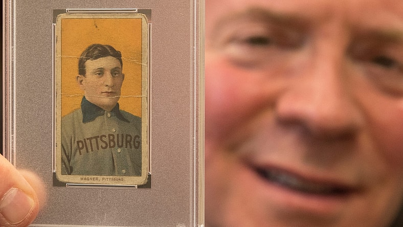 Ken Goldin, founder of Goldin Auctions in Runnemede, displays a 1909 Honus Wagner card valued at an estimated $5 million.

Sports Cards Are Turning Big Profits 4