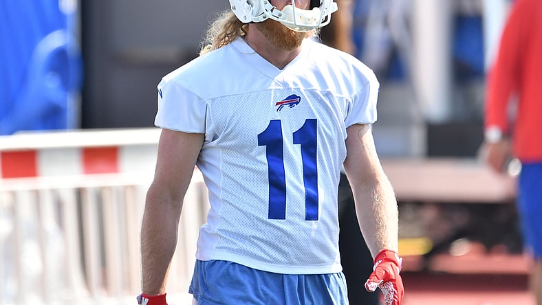 Jul 28, 2021; Orchard Park, NY, United States; Buffalo Bills wide receiver Cole Beasley (11) on the field during practice at the Buffalo Bills Training Facility. Mandatory Credit: Mark Konezny-USA TODAY Sports
