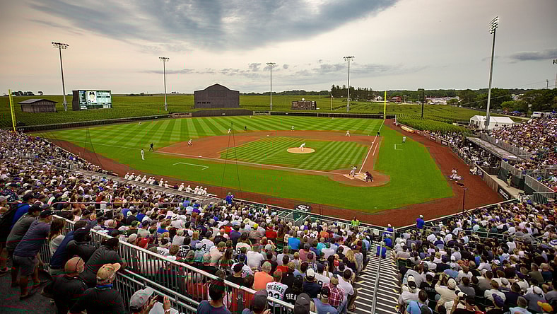 DJ LeMahieu bats for the New York Yankees in their game with the Chicago White Sox near the Field of Dreams movie site outside of Dyersville, Thursday, Aug. 12, 2021.

THREE - Fod32 Jpg