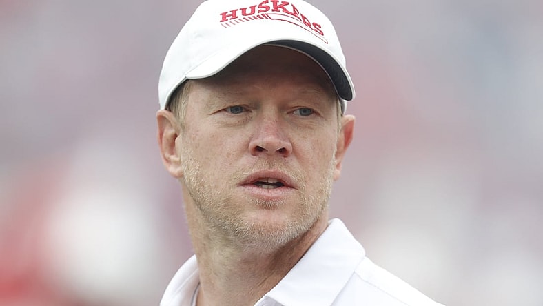 Sep 4, 2021; Lincoln, Nebraska, USA; Nebraska Cornhuskers head coach Scott Frost on the field prior to the game against the Fordham Rams at Memorial Stadium. Mandatory Credit: Bruce Thorson-USA TODAY Sports
