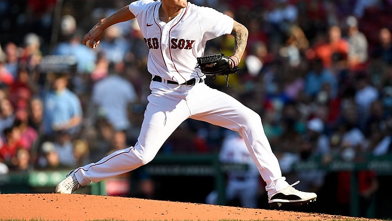 Sep 4, 2021; Boston, Massachusetts, USA; Boston Red Sox starting pitcher Tanner Houck (89) pitches against the Cleveland Indians during the second inning at Fenway Park. Mandatory Credit: Brian Fluharty-USA TODAY Sports