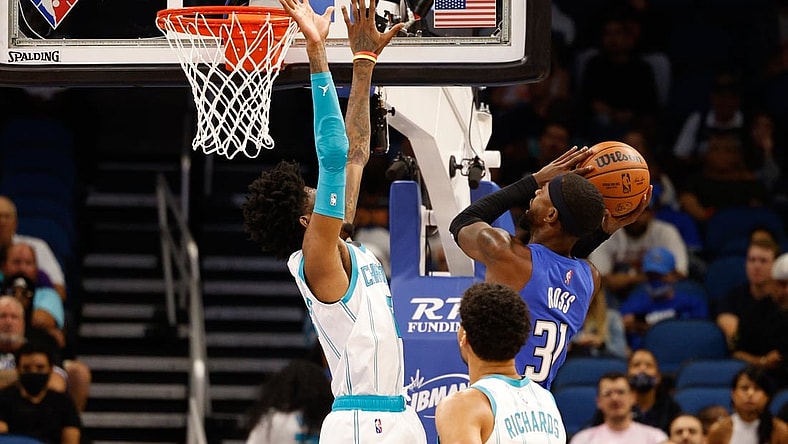 Oct 27, 2021; Orlando, Florida, USA;  Orlando Magic guard Terrence Ross (31) shoots the ball in the first half against the Charlotte Hornets at Amway Center. Mandatory Credit: Nathan Ray Seebeck-USA TODAY Sports