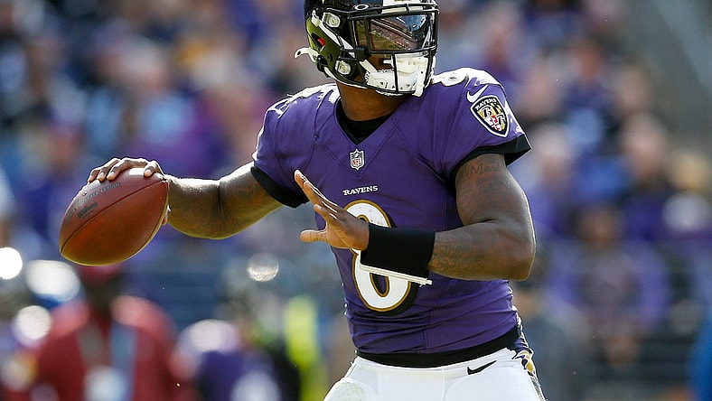 Baltimore Ravens quarterback Lamar Jackson (8) throws a pass in the second quarter of the NFL Week 7 game between the Baltimore Ravens and the Cincinnati Bengals at M&T Bank Stadium in Baltimore on Sunday, Oct. 24, 2021. The Bengals led 13-10 at halftime.

Cincinnati Bengals At Baltimore Ravens Week 7