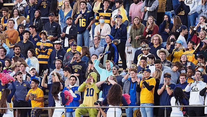 Oct 30, 2021; Berkeley, California, USA; California Golden Bears fans during the third quarter against the Oregon State Beavers at FTX Field at California Memorial Stadium. Mandatory Credit: Kelley L Cox-USA TODAY Sports