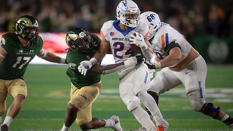 CSU football's Dequan Jackson takes down Boise State's Kyjuan Herndon during a game at Canvas Stadium on Saturday, Oct. 30, 2021.

Ftc 1029 Ja Phs Rm Fball 037
