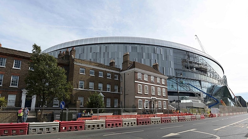 Oct 13, 2018; London, United Kingdom; General overall view of the construction site of the Tottenham Hotspur FC Stadium (White Hart Lane Stadium). The facility will feature a retractable grass field with an artificial surface underneath that would be used for NFL games. A minimum of two games per year will be played during a 10-year partnership between the NFL and the English Premier League team. Mandatory Credit: Kirby Lee-USA TODAY SportsSports