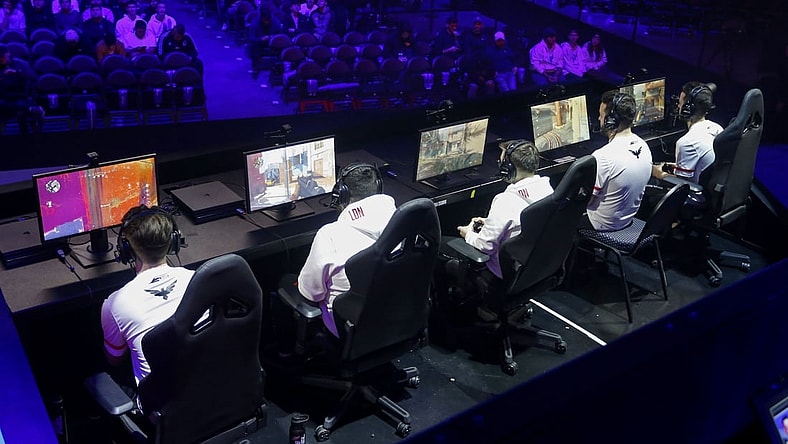 Jan 26, 2020; Minneapolis, Minnesota, USA; The London Royal Ravens compete against the Paris Legion during the Call of Duty League Launch Weekend at The Armory. Mandatory Credit: Bruce Kluckhohn-USA TODAY Sports