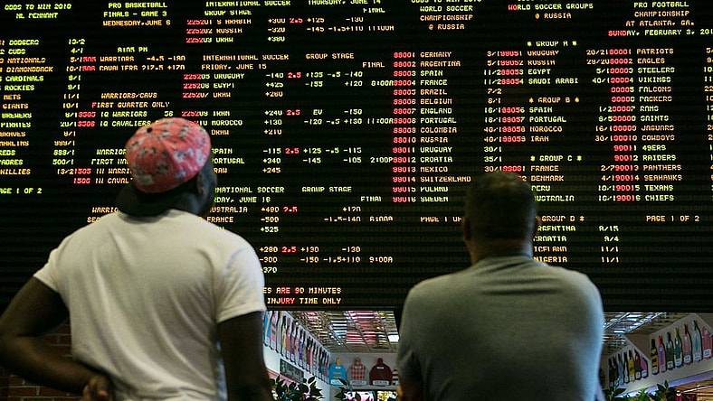 June 5, 2018; Stanton, DE, USA; At 1:30 p.m. today Tuesday, June 5, 2018, Delaware launches the country's first full-scale sports betting operation outside of Nevada as people roll into the Casino at Delaware Park in Stanton, Del. to wager their bets. Mandatory Credit: Suchat Pederson/The News Journal via USA TODAY NETWORK