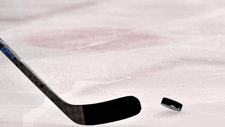Feb 21, 2019; Sunrise, FL, USA; A general view of a puck and a stick during the the second period between the Florida Panthers and the Carolina Hurricanes at BB&T Center. Mandatory Credit: Jasen Vinlove-USA TODAY Sports