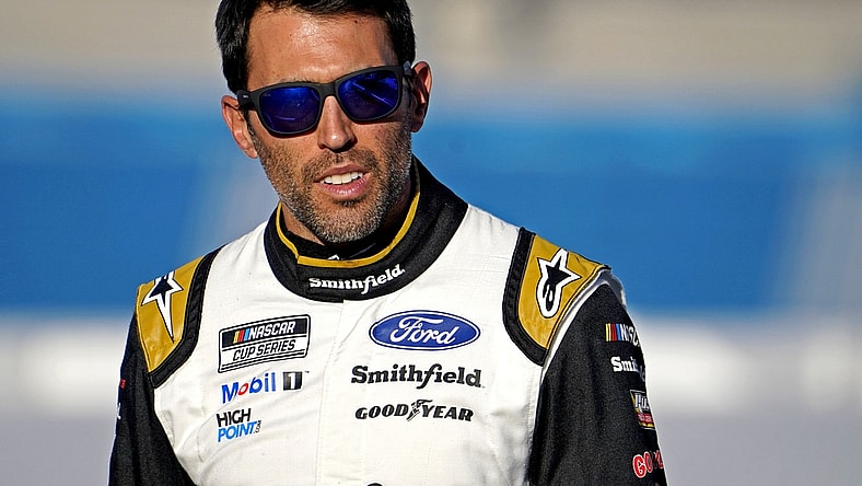 Nov 6, 2021; Avondale, Arizona, USA; NASCAR Cup Series driver Aric Almirola (10) during Cup Series Championship qualifying at Phoenix Raceway. Mandatory Credit: Peter Casey-USA TODAY Sports