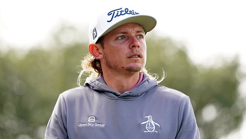 Nov 21, 2021; Sea Island, Georgia, USA; Cameron Smith walks off the second tee during the final round of the RSM Classic golf tournament at Sea Island Golf Club - Plantation Course. Mandatory Credit: John David Mercer-USA TODAY Sports