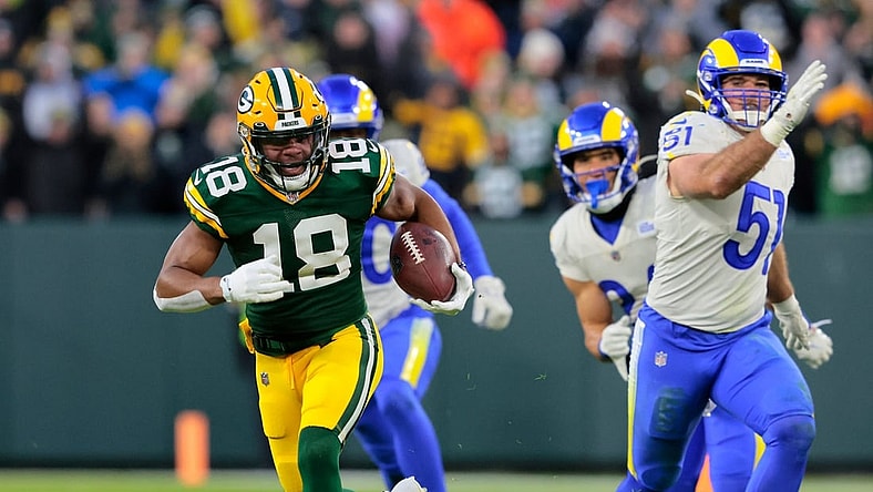 Green Bay Packers wide receiver Randall Cobb (18) breaks away for a long reception and first down against the Los Angeles Rams in the first quarte during their football game Sunday, November 28, 2021, at Lambeau Field in Green Bay, Wis. Dan Powers/USA TODAY NETWORK-Wisconsin

Apc Packvsrams 1128210352djp