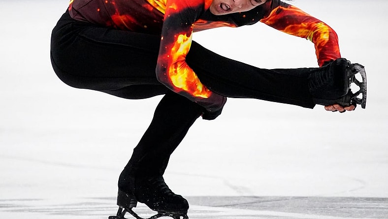 Nathan Chen competes in the championship men   s free skate during the U.S. Figure Skating Championships at Bridgestone Arena in Nashville, Tenn., Sunday, Jan. 9, 2022.

Figureskating 010922 An 019