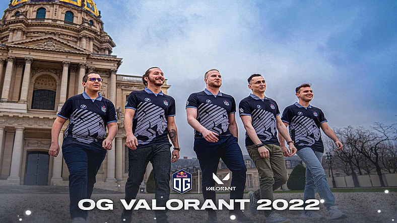 OG's 2022 Valorant roster includes Benjamin "uNKOE" Chevasson, Theo "OniBy" Tarlier, Joey "fxy0" Schlosser, Mathieu "LaAw" Plantin, Elian "MateliaN" Romagnoli and coach Julien “daemoN” Ducros.