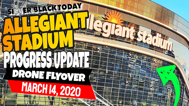 Allegiant Stadium progress las vegas raiders roof