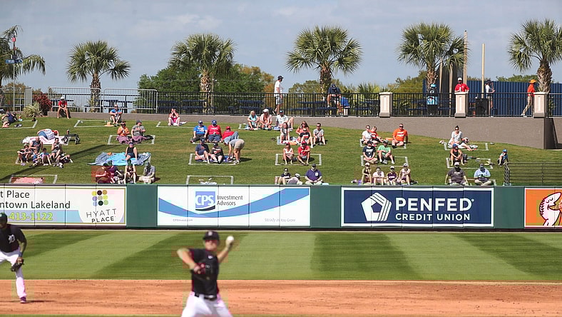 Detroit Tigers fans watch Grapefruit League action against the Philadelphia Phillies Sunday, Feb. 28, 2021, at Publix Field at Joker Marchant Stadium in Lakeland, Florida.

Spring Training