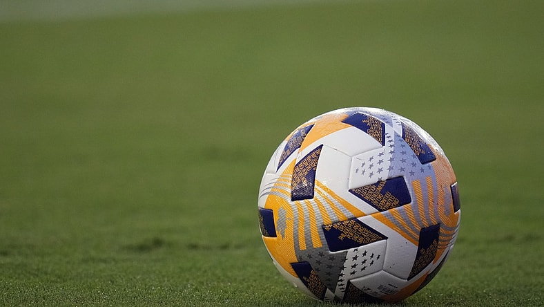Sep 11, 2021; Fort Lauderdale, Florida, USA; A general view of a match ball on the pitch prior to the match between Inter Miami CF and the Columbus Crew at DRV PNK Stadium. Mandatory Credit: Jasen Vinlove-USA TODAY Sports
