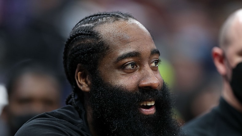 Feb 2, 2022; Sacramento, California, USA;  Brooklyn Nets guard James Harden (13) during the game against the Sacramento Kings at Golden 1 Center. Mandatory Credit: Sergio Estrada-USA TODAY Sports