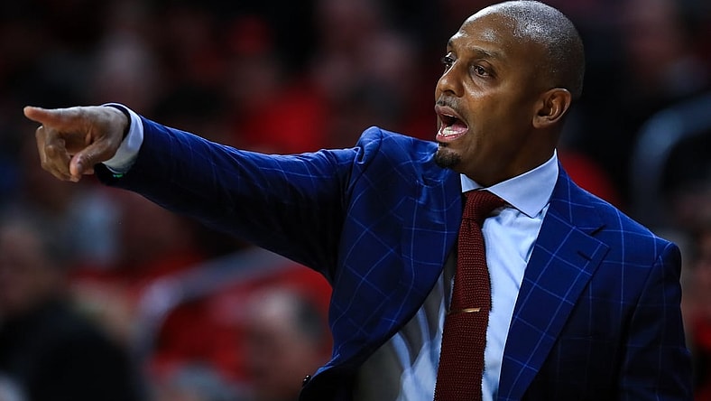 Feb 13, 2020; Cincinnati, Ohio, USA; Memphis Tigers head coach Penny Hardaway reacts from the bench in the game against the Cincinnati Bearcats in the second half at Fifth Third Arena. Mandatory Credit: Aaron Doster-USA TODAY Sports