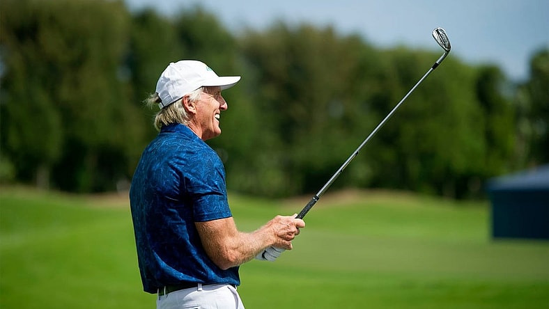 Greg Norman hosts a golf clinic for Oxbridge Academy boys and girls varsity golf teams before the Oxbridge Academy Annual Golf Classic at The Breakers in Palm Beach March 1, 2021.

Pbn 030121 Oxbridge Peep 09