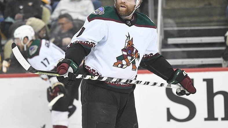 Jan 25, 2022; Pittsburgh, Pennsylvania, USA;   Arizona Coyotes right wing Phil Kessel (72) against the Pittsburgh Penguins at PPG Paints Arena. Mandatory Credit: Philip G. Pavely-USA TODAY Sports