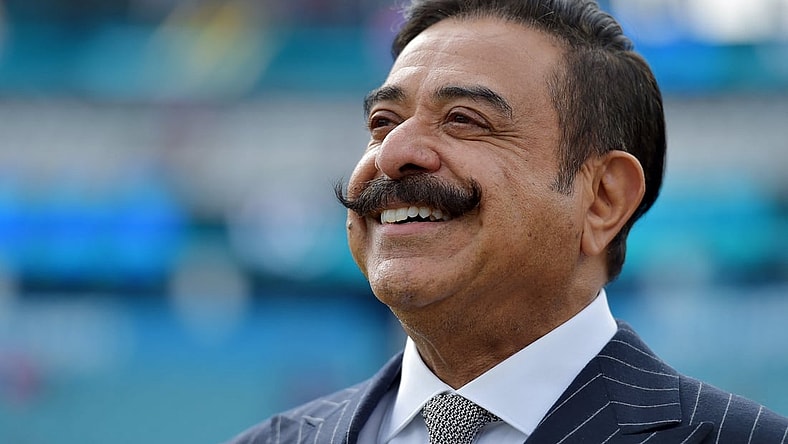 Jaguars owner Shad Khan on the field before the start of Sunday's game against Buffalo. The Jacksonville Jaguars hosted the Buffalo Bills at TIAA Bank Field in Jacksonville, FL, Sunday, November 7, 2021. [Bob Self/Florida Times-Union]

Jki 110721 Bsjagsvsbuffalo 10