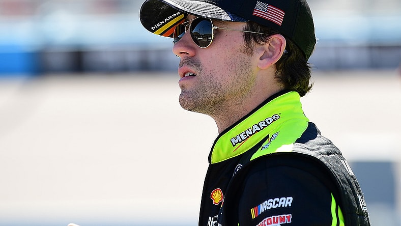Mar 12, 2022; Avondale, Arizona, USA; NASCAR Cup Series driver Ryan Blaney (12) during qualifying for the Ruoff Mortgage 500 at Phoenix Raceway. Mandatory Credit: Gary A. Vasquez-USA TODAY Sports